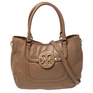 Tory Burch • Amanda Classic Dark Camel Hobo Bag • Purse • Retail $598
